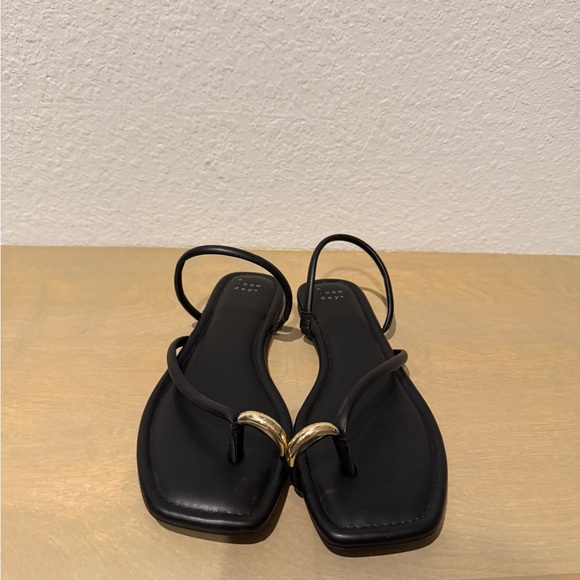 a new day Black Sandals with Gold Detail - Picture 1 of 4